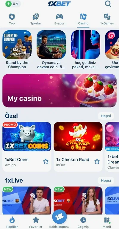 1xbet casino lobby